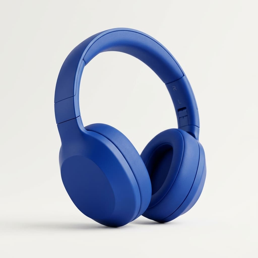 Blue over-ear headphones
