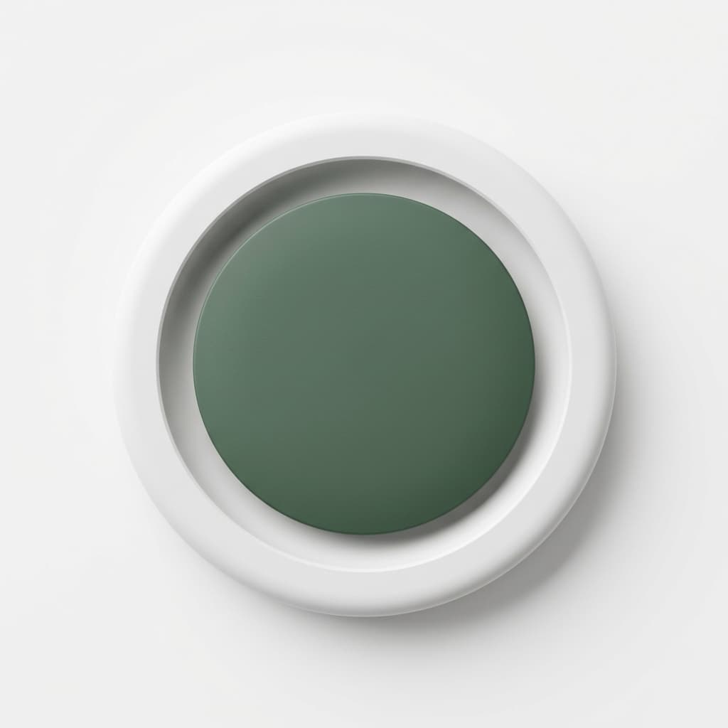 Minimal white and green circular device